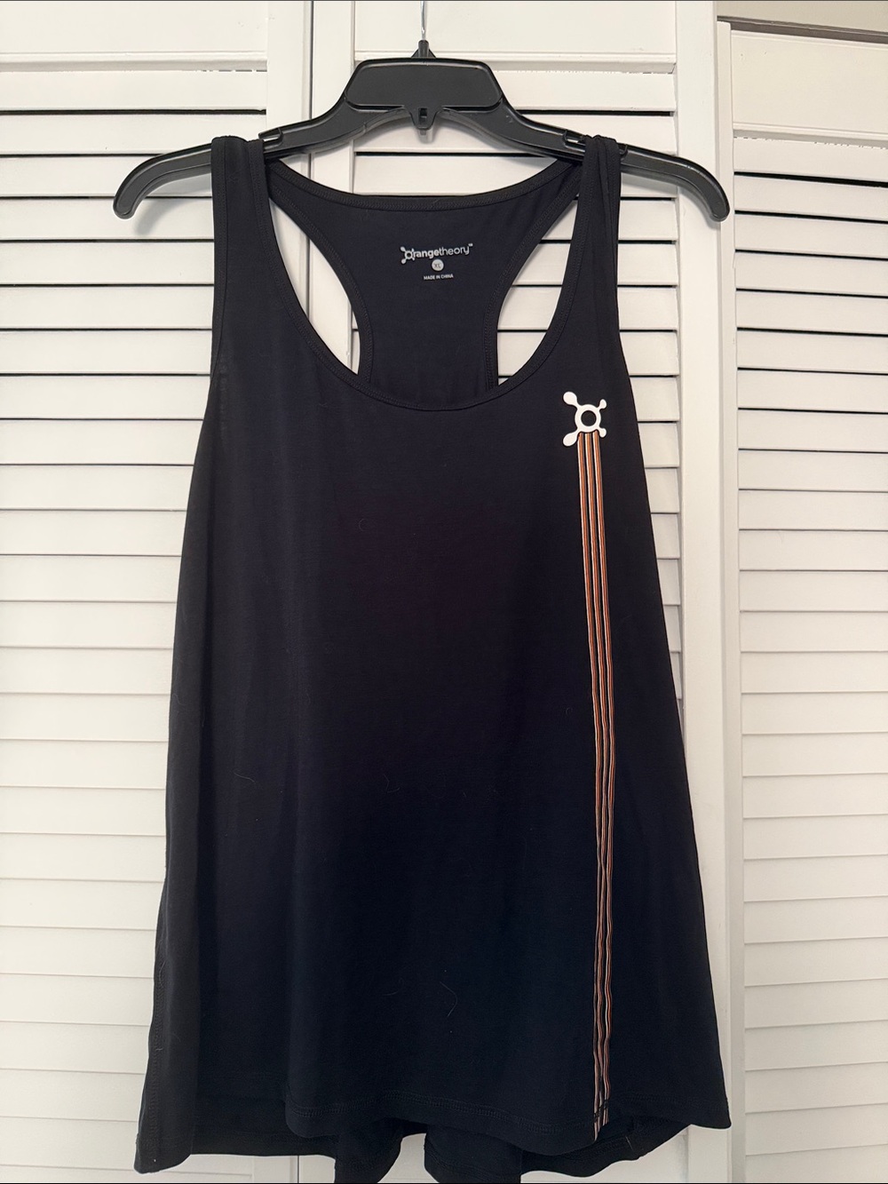 Orangetheory Black Tank Top with Orange Stripe
